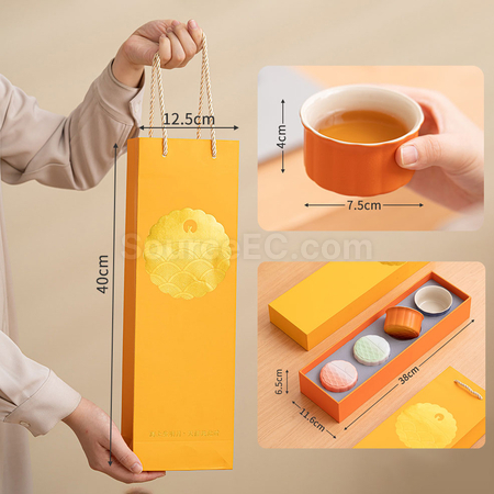 Customization Mooncake-shaped Tea Cup Set Corporate Gifts