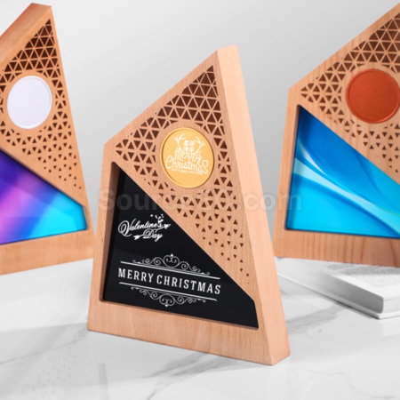 Customization Solid Wood Crystal Creative Commemorative Trophy Corporate Gifts