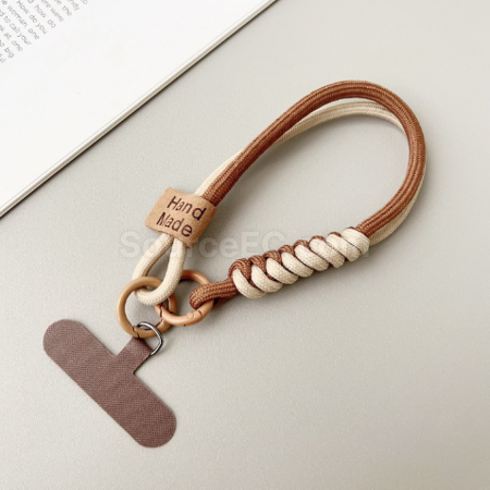 Customization Contrast color woven mobile phone lanyard keychain Corporate Gifts
