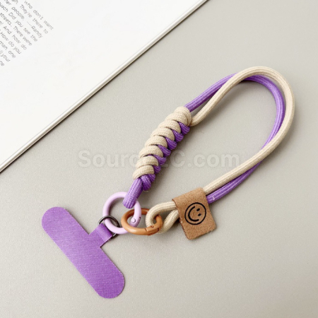 Customization Contrast color woven mobile phone lanyard keychain Corporate Gifts