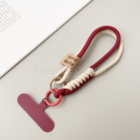 Customization Contrast color woven mobile phone lanyard keychain Corporate Gifts