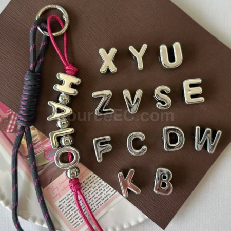 DIY letter beaded phone chain