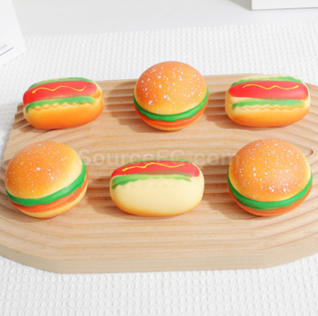 Customization Hamburger and hot dog squeeze toys for stress relief Corporate Gifts