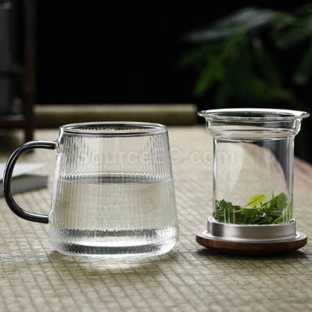 Customization Glass tea cup with tea and water separation function for making tea Corporate Gifts