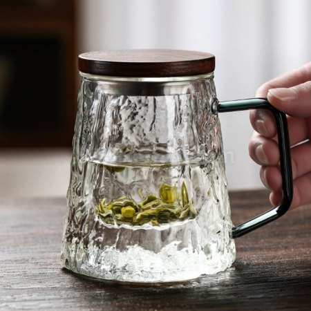 Customization Glass tea cup with separate tea and water compartments for brewing Corporate Gifts