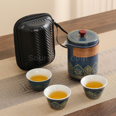 Customization Portable Travel Ceramic Tea Set Corporate Gifts