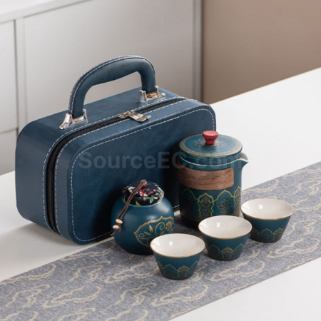 Customization Portable Travel Ceramic Tea Set Corporate Gifts