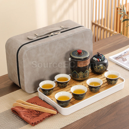 Customization Portable Travel Ceramic Tea Set Corporate Gifts