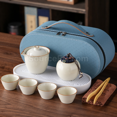 Customization Ru Kiln Travel Tea Set Corporate Gifts