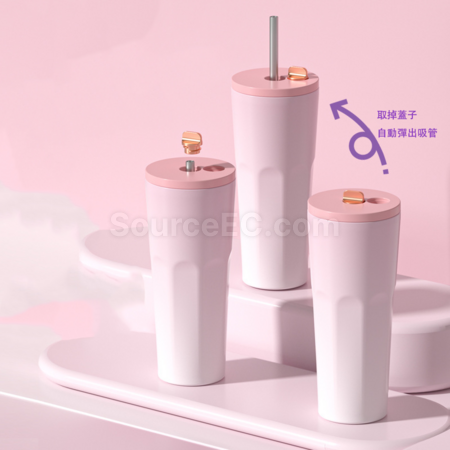 Customization 700ML Large Capacity Automatic Bounce Gradient Insulated Mug Corporate Gifts