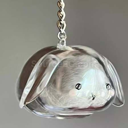 Customization Cute Little Rabbit Transparent Hair Storage Box Corporate Gifts