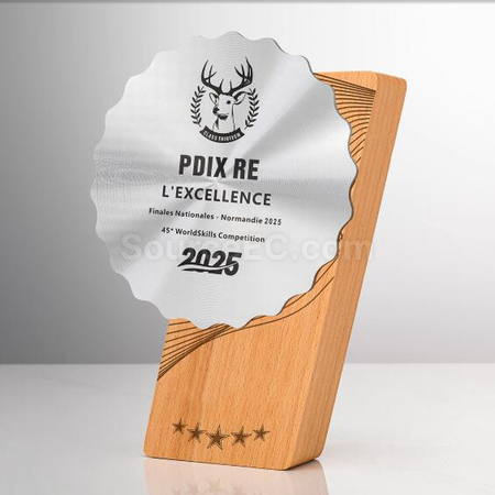 Solid Wood Metal Award