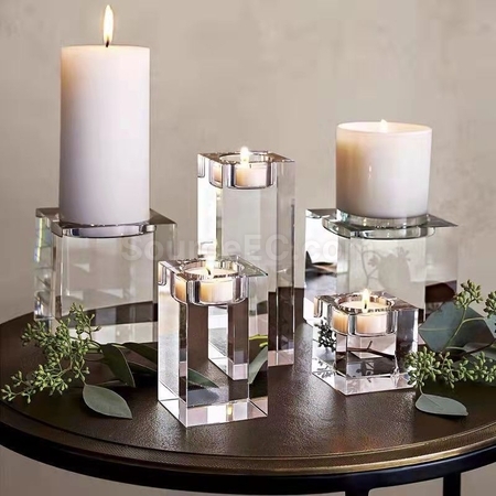 Romantic Crystal Candle Holder Ornament