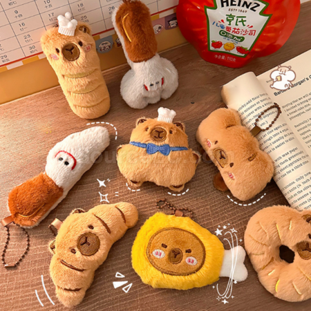 Customization Capybara Bread Plush Doll Pendant Keychain Corporate Gifts
