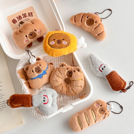 Customization Capybara Bread Plush Doll Pendant Keychain Corporate Gifts