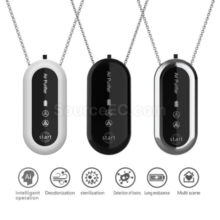 Portable neck-hanging air purifier
