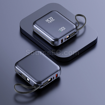 Customization 3c Self-contained Cable Fast Charging Power Bank Corporate Gifts