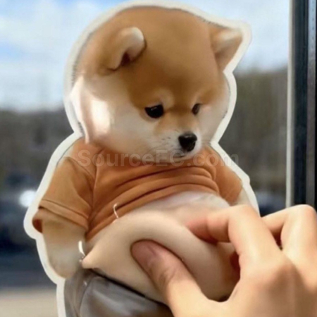 Customization Big-Bellied Puppy Squeezeable Toy Stress Reliever Sticker Corporate Gifts