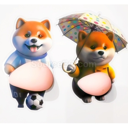 Customization Big-Bellied Puppy Squeezeable Toy Stress Reliever Sticker Corporate Gifts