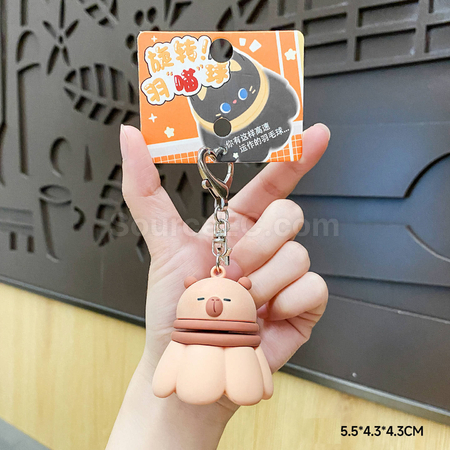 Customization Rotatable Badminton Stress-Relief Keychain Corporate Gifts
