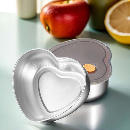 Customization Stainless Steel Heart-Shaped Lunch Box Corporate Gifts