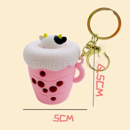 Customization Milk tea squeeze decompression toy keychain Corporate Gifts