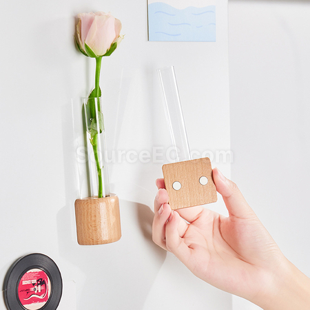 Customization Wooden Magnetic Fridge Vase Corporate Gifts