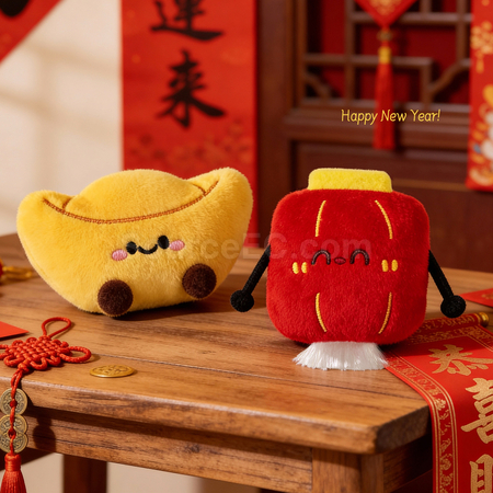 Customization Lucky Yuanbao Plush Refrigerator Magnet Corporate Gifts