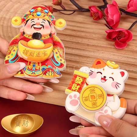 Customization Creative Rotating God of Wealth Refrigerator Magnet Corporate Gifts