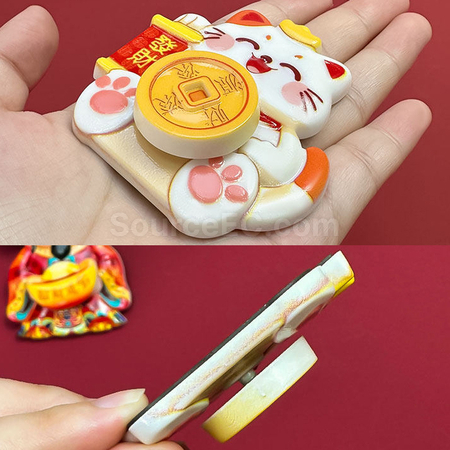 Customization Creative Rotating God of Wealth Refrigerator Magnet Corporate Gifts