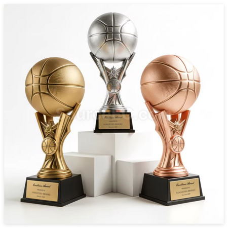 Metal Basketball Trophy