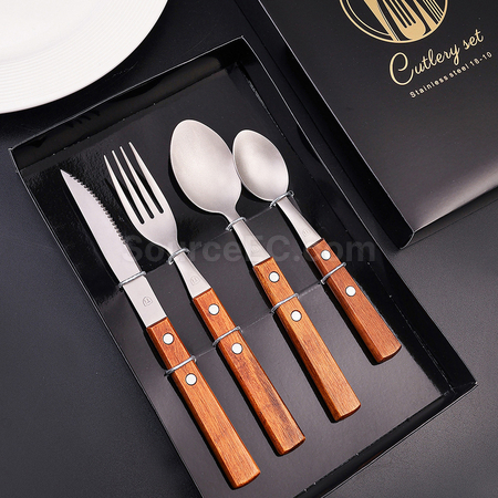Customization Titanium Wood Tableware Set Corporate Gifts