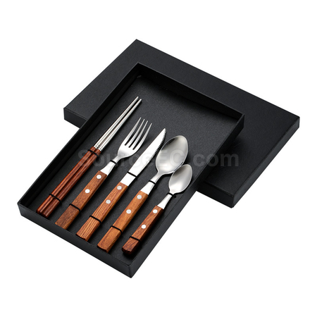 Customization Titanium Wood Tableware Set Corporate Gifts