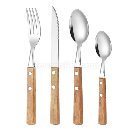 Customization Titanium Wood Tableware Set Corporate Gifts
