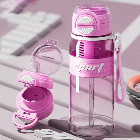 Customization Dual-suction Straw Sports Water Bottle Corporate Gifts