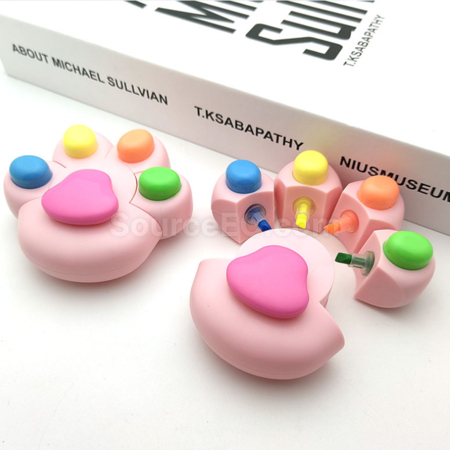 Customization Cute Cat Paw-Shaped Colored Highlighters Corporate Gifts