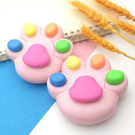 Customization Cute Cat Paw-Shaped Colored Highlighters Corporate Gifts