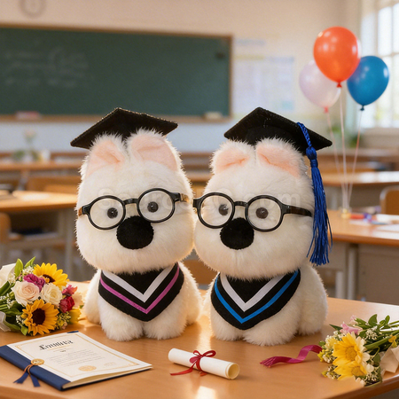 Customization West Highland White Terrier Plush Graduation Doll Corporate Gifts