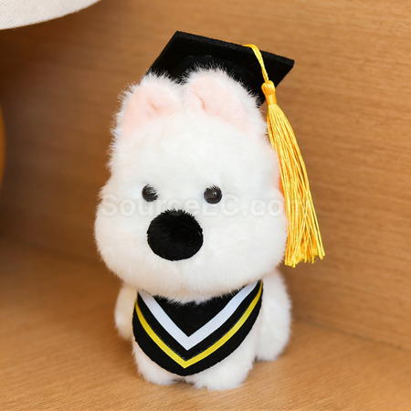 Customization West Highland White Terrier Plush Graduation Doll Corporate Gifts