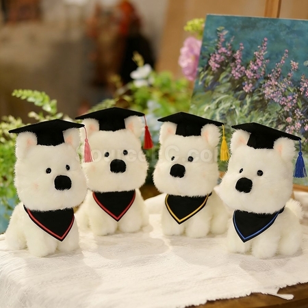 Customization West Highland White Terrier Plush Graduation Doll Corporate Gifts