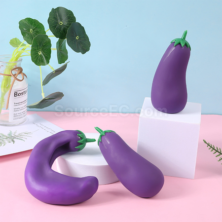 Customization Eggplant TPR Stress Relief Toy Corporate Gifts