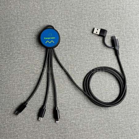 Customization 5-in-1 Llluminated Logo Charging Cable Corporate Gifts
