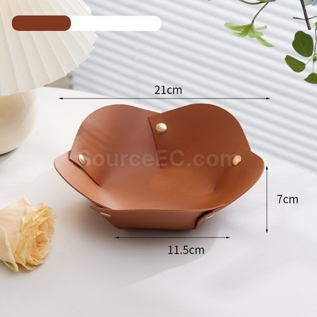 Customization Flower Shape PU Leather Tray Corporate Gifts