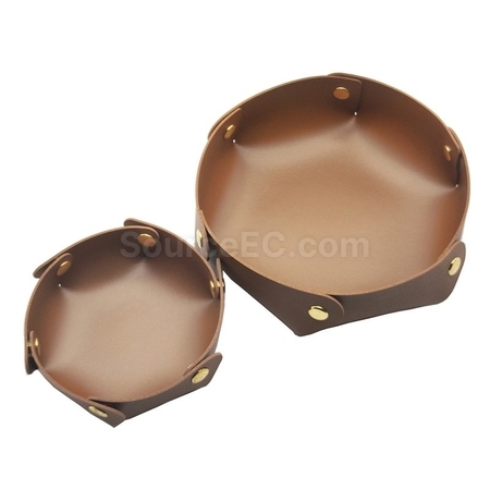 Customization Round PU Leather Storage Box Corporate Gifts