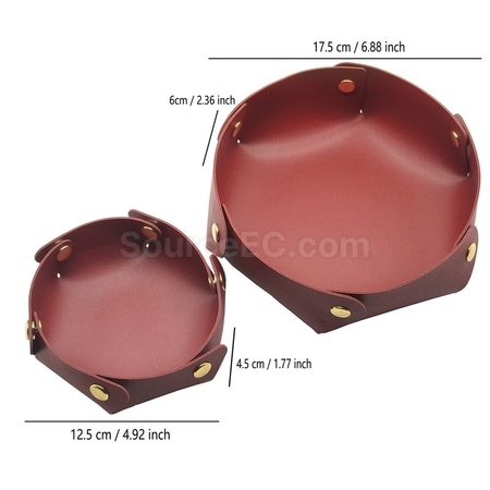 Customization Round PU Leather Storage Box Corporate Gifts