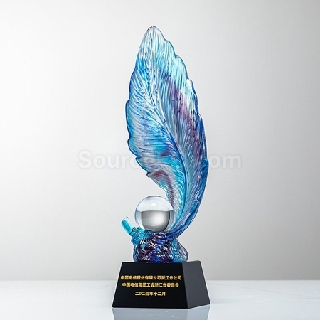 Customization Feather Crystal Award Trophy Corporate Gifts