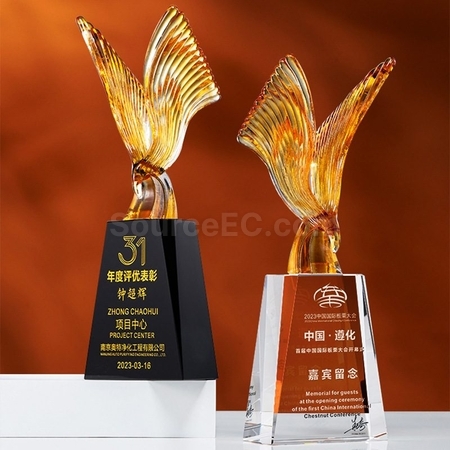 Bird Crystal Trophy