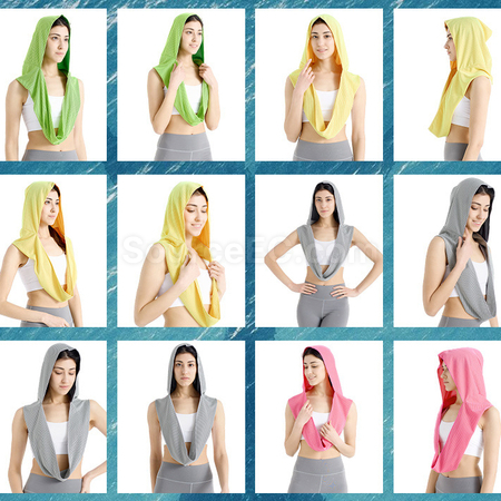 Customization U-Shaped Cool-Feel Hooded Pullover Towel Corporate Gifts