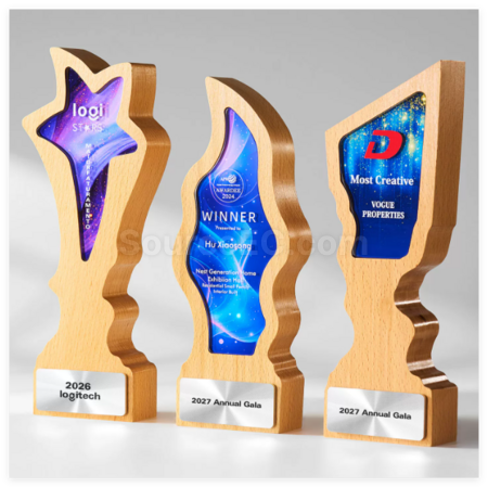 Customization Creative Wooden Crystal Trophy Corporate Gifts