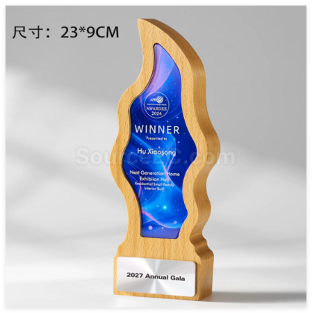 Customization Creative Wooden Crystal Trophy Corporate Gifts